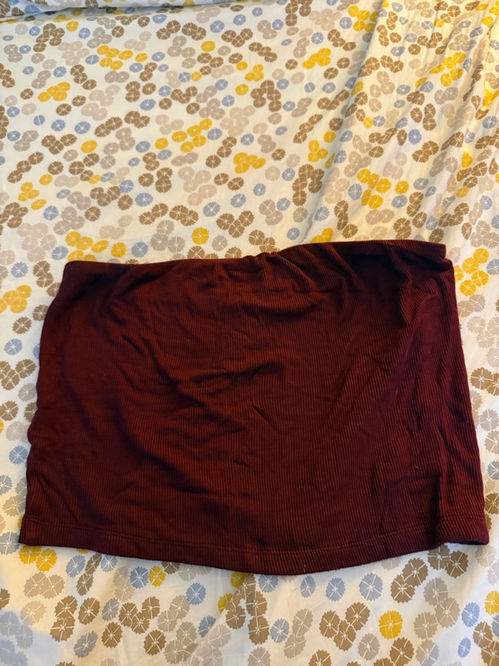 American Eagle Outfitters Ribbed Wine Tube Top